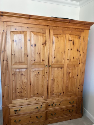 Solid pine double wardrobe - double,